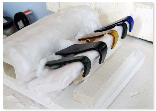 Fused Glass Pendants - The First Bend Complete