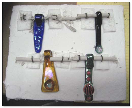 Fused Glass Pendants - Done Firing