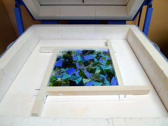 Scrap glass loaded and ready to fire.